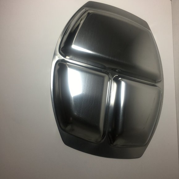 Vintage Danish Stainless Three Compartment Tray - Picture 12 of 15
